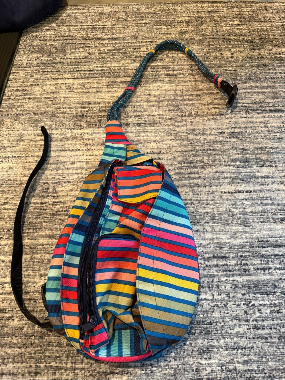 Colorful Striped Sling Bag - Multicolor